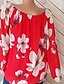 cheap Women&#039;s T-shirts-Women&#039;s Plus Size T-shirt Floral Tops Black Blue Red
