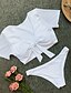 baratos Bikini-Mulheres Bandeau Básico Biquíni roupa de banho Sólido Roupa de Banho Fatos de banho Branco