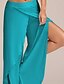 cheap Women&#039;s Pants-Women&#039;s Basic Plus Size Slim Wide Leg Pants - Solid Colored Black Wine Light Blue M L XL