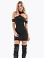 cheap Mini Dresses-Women&#039;s Bodycon Knee Length Dress Black Sleeveless Solid Color Off Shoulder Halter Neck Hot Sexy Party Club S M L XL