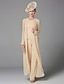 cheap Mother of the Bride Dresses-Pantsuit / Jumpsuit 3 Piece Suit Mother of the Bride Dress Plus Size Elegant Wrap Included Jacket Bateau Neck Floor Length Chiffon Sleeveless with Beading Appliques 2022