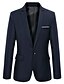 cheap Men&#039;s Trench Coat-Men&#039;s Plus Size Blazer, Solid Colored Shirt Collar Polyester Black / Wine / Navy Blue