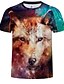 billiga Herr-T-shirts och brottarlinnen-Men&#039;s T shirt Animal Plus Size Print Tops Cotton Rainbow