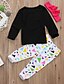 cheap Sets-Kids Toddler Girls&#039; Active Basic Geometric Print Rainbow Print Long Sleeve Regular Regular Cotton Clothing Set Black