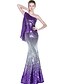 Χαμηλού Κόστους Φορέματα ειδικών περιστάσεων-Τρομπέτα / Γοργόνα Ειδικά Φορέματα Κομψό Φόρεμα Επίσημο Βραδινό Γαμήλιο Πάρτι Μακρύ Αμάνικο Ένας Ώμος Με πούλιες με Πούλιες 2024