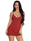 cheap Sexy Lingerie-Women&#039;s Lace Plus Size Sexy Babydoll &amp; Slips Nightwear Solid Colored Wine Purple Red S M L