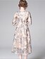 Недорогие Платья из романтического кружева-Women&#039;s Elegant Swing Dress - Solid Colored Patchwork Lace Trims Lace Khaki S M L XL