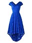 cheap Romantic Lace Dresses-Women&#039;s Swing Dress Short Sleeve Solid Colored Lace V Neck Basic Black Blue Wine Navy Blue Beige S M L XL XXL / Asymmetrical