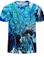 abordables T-shirts décontractés pour hommes-Homme Grandes Tailles Tee-shirt Abstrait Graphique Imprimé Hauts Col Arrondi Bleu clair