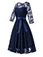 cheap Cocktail Dresses-A-Line Elegant Vintage Inspired Homecoming Prom Dress Jewel Neck 3/4 Length Sleeve Knee Length Lace with Sash / Ribbon 2020