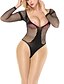 cheap Sexy Lingerie-Women&#039;s Mesh Suits Nightwear Solid Colored / Floral / Jacquard Black One-Size