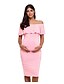 cheap Maternity Dresses-Women&#039;s Knee-length Maternity Blushing Pink Red Dress Basic Sheath Solid Colored S M