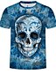 cheap Men&#039;s Tees &amp; Tank Tops-Men&#039;s T shirt 3D Skull Plus Size Print Tops Cotton Blue