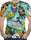cheap Men&#039;s Tees &amp; Tank Tops-Men&#039;s Plus Size Cartoon Print T-shirt Round Neck Rainbow