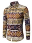 cheap Men&#039;s Shirts-Men&#039;s Shirt Floral Plaid Paisley Tribal Collar Spread Collar Going out Long Sleeve Tops Vintage Boho Black Pink Navy Blue / Fall / Spring