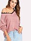 cheap Women&#039;s T-shirts-Women&#039;s Solid Colored Dusty Rose Loose T-shirt - Cotton V Neck Wine / Black / Blue / Blushing Pink / Green / Gray