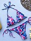 halpa Bikinisetit-Naisten Uima-asut Bikinit EU / US-koko Uimapuku Kukka Vaalean sininen Keltainen Laivaston sininen Kolmia Uimapuvut Perus