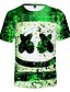 billiga T-shirts och skjortor för pojkar-Barn Pojkar Aktiv Tryck Kortärmad T-shirt Grön