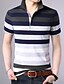 cheap Men&#039;s Polos-Men&#039;s Cotton Polo - Striped Print Shirt Collar Blue