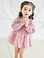 Χαμηλού Κόστους Βρεφικά Φορέματα για Κορίτσια-Μωρό Κοριτσίστικα Βασικό Μονόχρωμο Μακρυμάνικο Φόρεμα Βυσσινί / Νήπιο