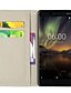 זול תיק טלפון אחר-מגן עבור נוקיה Nokia 6 2018 / Nokia 5 / Nokia 5.1 ארנק / מחזיק כרטיסים / עם מעמד כיסוי מלא פרח קשיח עור PU