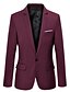 cheap Men&#039;s Trench Coat-Men&#039;s Plus Size Blazer, Solid Colored Shirt Collar Polyester Black / Wine / Navy Blue