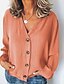 cheap Sweaters &amp; Cardigans-Women&#039;s Blouse - Solid Colored Fashion / Button V Neck Black / Spring / Summer / Fall / Winter