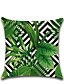 cheap Home &amp; Garden-Pillow Cover 1PC Faux Linen Soft Floral&amp;Plants Square Throw Cushion Case Pillowcase for Sofa Bedroom Superior Quality Machine Washable Outdoor Cushion for Sofa Couch Bed Chair Green