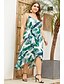 cheap Plus Size Dresses-Women&#039;s Plus Size Sheath Dress Sleeveless Floral Ruffle Lace up Off Shoulder Basic Boho Green XL XXL XXXL XXXXL