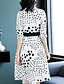 cheap Print Dresses-Women&#039;s A Line Dress White M L XL