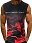 abordables Camisetas y camisas de tirantes de hombre-Hombre Activo Deportes Estampado - Algodón Tank Tops, Escote Redondo Delgado camuflaje / Letra Blanco / Sin Mangas / Verano