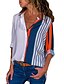 billige Bluser og skjorter til kvinner-Skjortekrage Store størrelser Skjorte Dame - Stripet, Lapper Elegant Hvit
