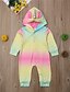 cheap Baby Girls&#039; One-Piece-Baby Girls&#039; Active Basic Color Block Long Sleeve Overall &amp; Jumpsuit Rainbow