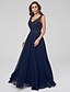 baratos Vestidos Baile Formatura-A-Line Elegant Formal Evening Dress V Neck Sleeveless Floor Length Lace Tulle with Lace Insert Appliques 2020