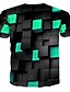 abordables Camisetas 3D de hombre-Hombre Casual Camiseta Gráfico Estampado Manga Corta Tops Escote Redondo Azul Piscina Morado Verde claro / Verano