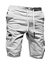 cheap Men&#039;s Shorts-Men&#039;s Basic Essential Casual Shorts Multi Pocket Elastic Drawstring Design Knee Length Pants Daily Wear Micro-elastic Solid Color Mid Waist Green White Black Gray Khaki M L XL XXL 3XL / Summer