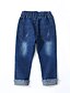 abordables Pantalones-Niños Chico Vaqueros Negro Azul Marino Estampado rasgado Estampado Algodón Básico Chic de Calle