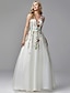 cheap Evening Dresses-A-Line Special Occasion Dresses Floral Dress Valentine&#039;s Day Wedding Guest Floor Length Sleeveless V Neck Lace with Embroidery Appliques 2024
