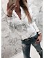 billige Bluser og skjorter til kvinner-Dame Bluse Skjorte Mønster Bokstaver Langermet Skjortekrage Topper Tynn Grunnleggende Grunnleggende topp Hvit