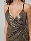 cheap Cocktail Dresses-Sheath / Column Sexy Cocktail Party Dress Plunging Neck Sleeveless Short / Mini Sequined with Sequin 2020