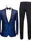 billiga Tuxedo kostymer-Smoking Smal passform Sjal Singelknäppt 1 Knapp Bomullsblandning / Elastan / Polyester Affär / Jacquard / Blommig Botanisk