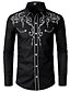 cheap Men&#039;s Casual Shirts-Men&#039;s Shirt Solid Colored Casual Classic Collar Embroidered Tops White Black Red Dress Shirts Party Wedding