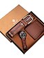 cheap Leather band Watches-Men&#039;s Dress Watch Quartz Gift Set Casual Chronograph Luminous Casual Watch Analog Brown / Two Years / Leather