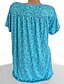 رخيصةأون بلوزات وقمصان للنساء-Women&#039;s Blouse Shirt Floral Graphic Geometric Patchwork Print V Neck Tops Blue Blushing Pink Wine