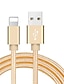 baratos Cabos de telemóvel-cabo trançado do adaptador do cabo do usb do relâmpago para o iphone 100 cm para o nylon