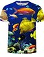 cheap Men&#039;s 3D T-shirts-Men&#039;s T shirt Tee 1950s Graphic Patterned 3D Round Neck Print Clothing Clothes 1950s Blue
