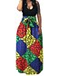 お買い得  レディーススカート-女性用 プラスサイズ ブランコ マキシ スカート - 幾何学模様 ブラック フクシャ オレンジ M L XL