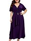 cheap Women&#039;s Dresses-Women&#039;s Maxi Swing Dress - Short Sleeve Solid Colored V Neck Wine Black Blue Purple XL XXL XXXL XXXXL XXXXXL