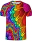 cheap Men&#039;s 3D T-shirts-Men&#039;s T shirt Tee Shirt 1950s Graphic Patterned Abstract Round Neck Print Clothing Clothes 1950s Rainbow
