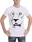 cheap Men&#039;s Tees &amp; Tank Tops-Men&#039;s EU / US Size Slim T-shirt - Geometric Round Neck White